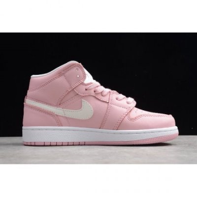 Nike Bayan Air Jordan 1 Mid Gs Deadly Pembe / Gri Basketbol Ayakkabısı Türkiye - 0R41KQ8S